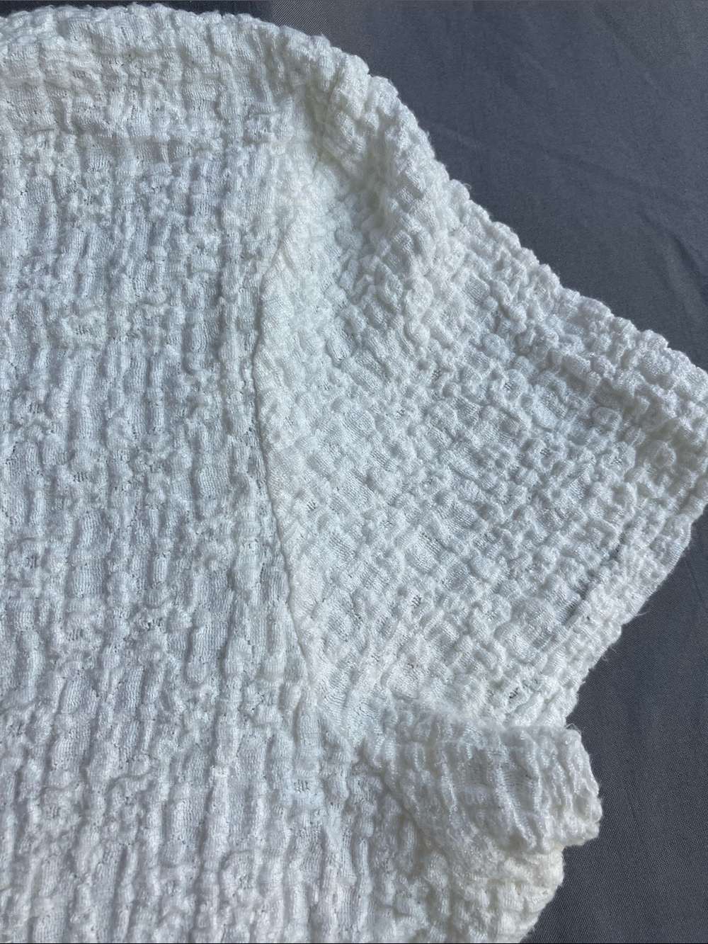 Croft & Barrow Cream Textured Short-Sleeve Top - Picture 3 of 5